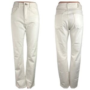 NWT. Massimo Dutti White White Mid -Waist Straight Fit Jeans. Size 2.